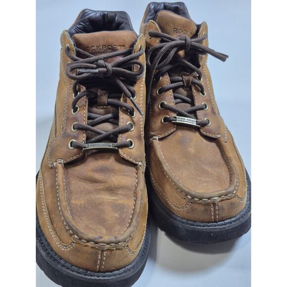 ROCKPORT XCS Men's 8.5 Brown Leather Waterproof Hiking Work Ankle Boots - Picture 7 of 9